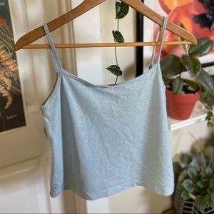 Blue Hemp Crop Tank Top